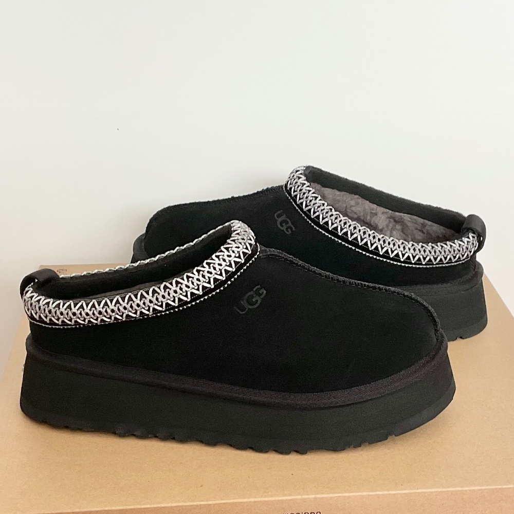 NEW UGG Tazz Platform Suede Slippers Shoes Shoes Back Size 10